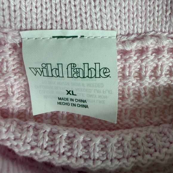 Wild Fable Skirt Women’s Crochet Knit Tiered Mini Drawstring Cotton XL Pink - Picture 6 of 9